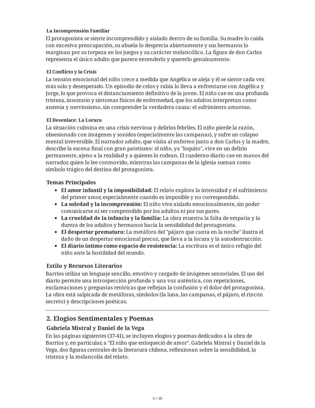 Resumen Integral de "El niño que enloqueció de amor" y
Textos Anexos
Introducción y Contexto de la Obra
"El niño que enloqueció de amor" es 