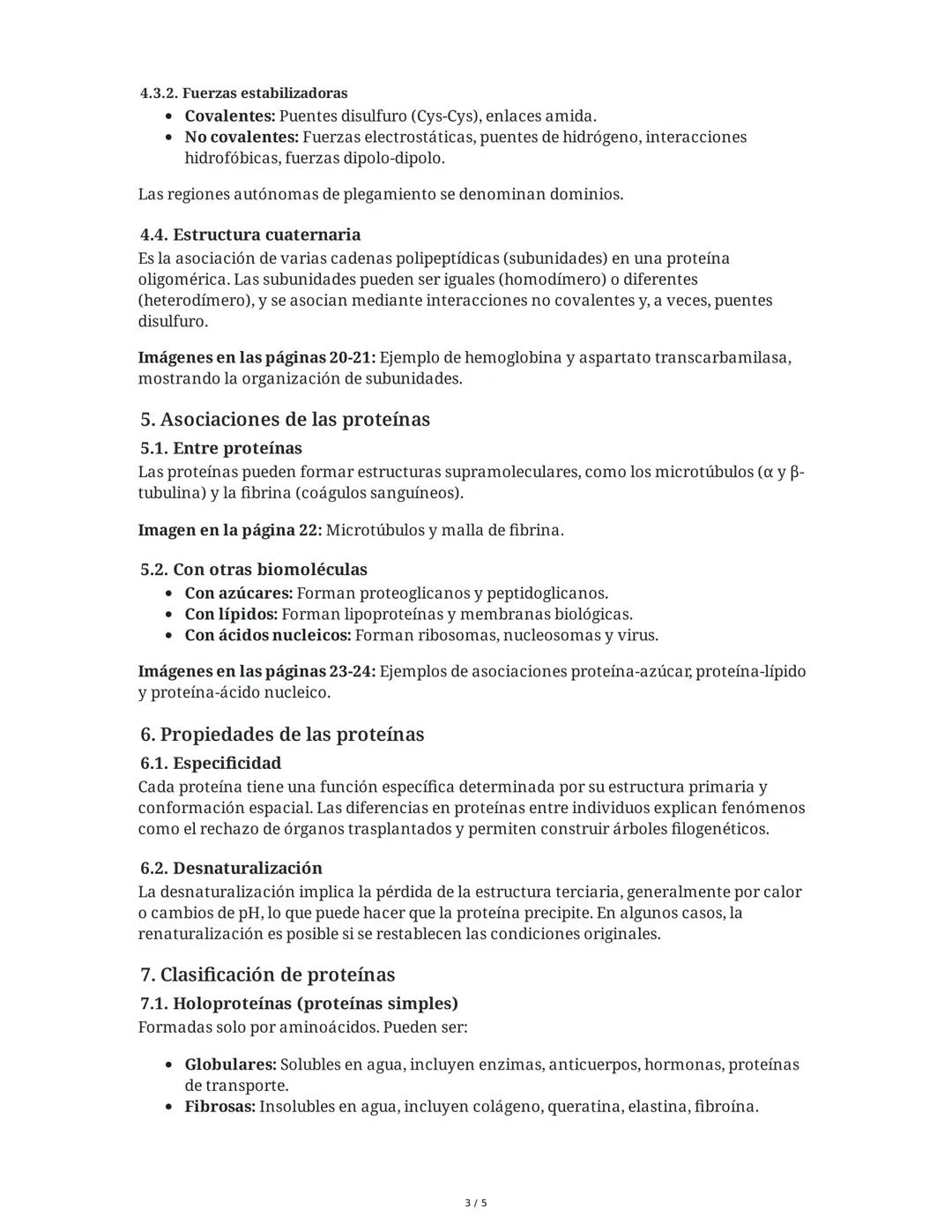 Estructura y Propiedades de las Proteínas
1. Introducción
Las proteínas son biomoléculas esenciales compuestas principalmente por carbono,
h