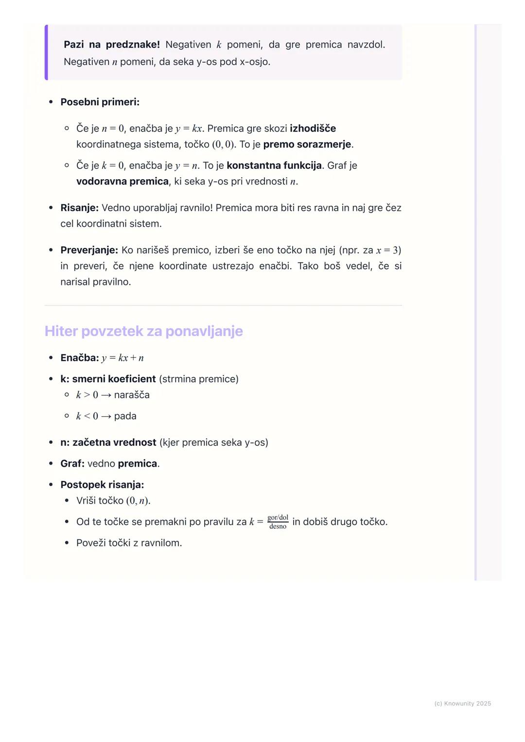 # Linearna funkcija

Kaj je linearna funkcija?

Linearna funkcija je matematična povezava med dvema količinama, ki se
spreminjata enakomerno