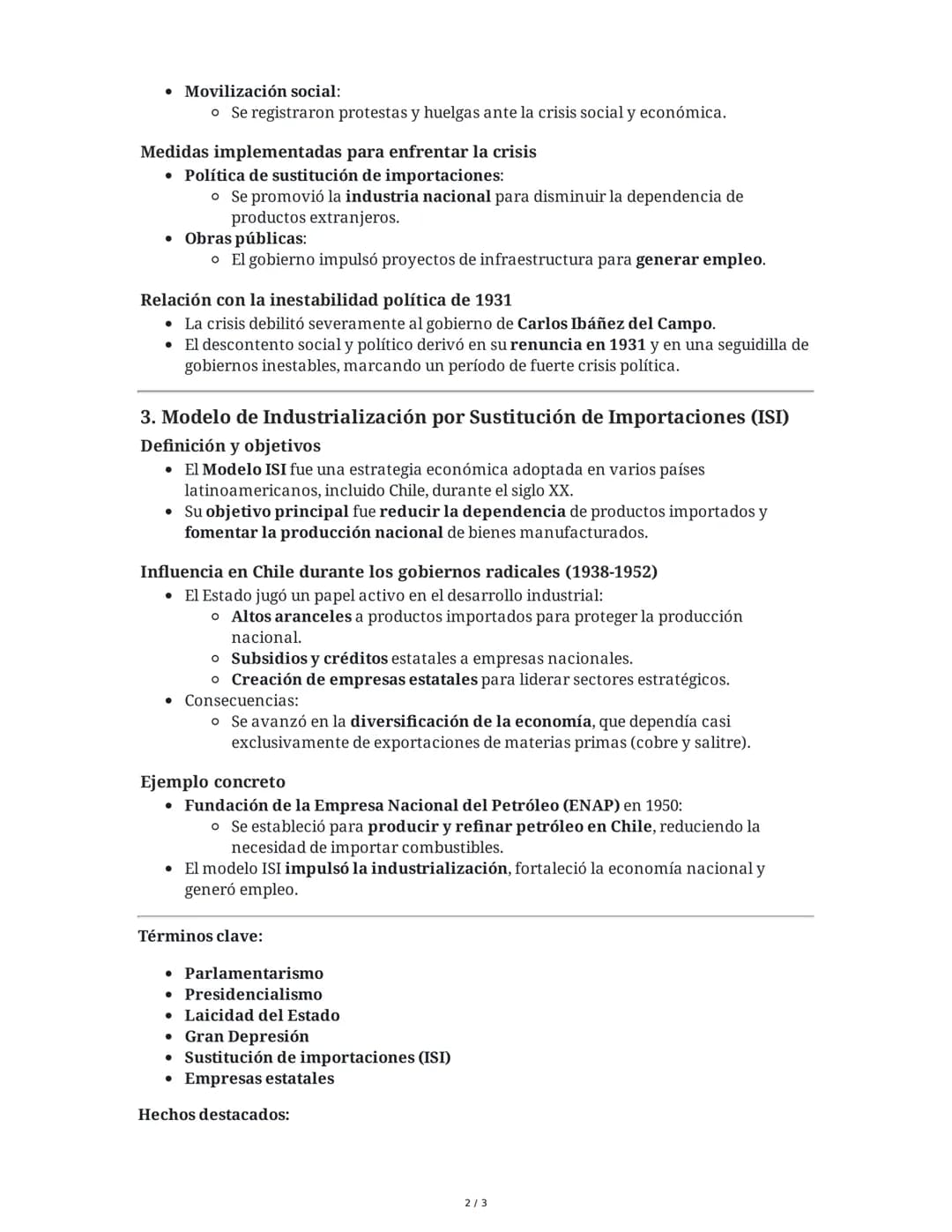 Historia de Chile Siglo XX
1. Fin del parlamentarismo en Chile y Constitución de 1925
Causas del fin del parlamentarismo (1891-1925)
• El pa