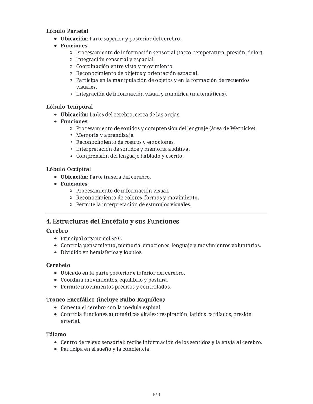 Resumen Integral: Sistema Nervioso
Este resumen integra la información de los textos, esquemas y cuadros de las imágenes
proporcionadas, aba