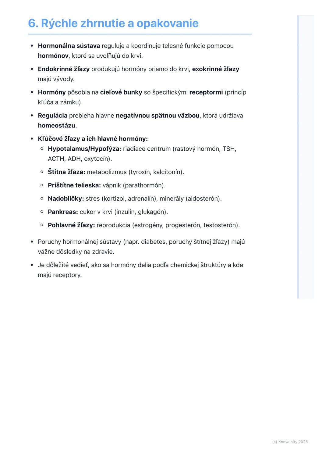 # Hormonálna sústava

1. Prehľad hormonálnej sústavy

Hormonálna sústava, alebo endokrinná sústava, je jeden z dvoch hlavných
regulačných sy