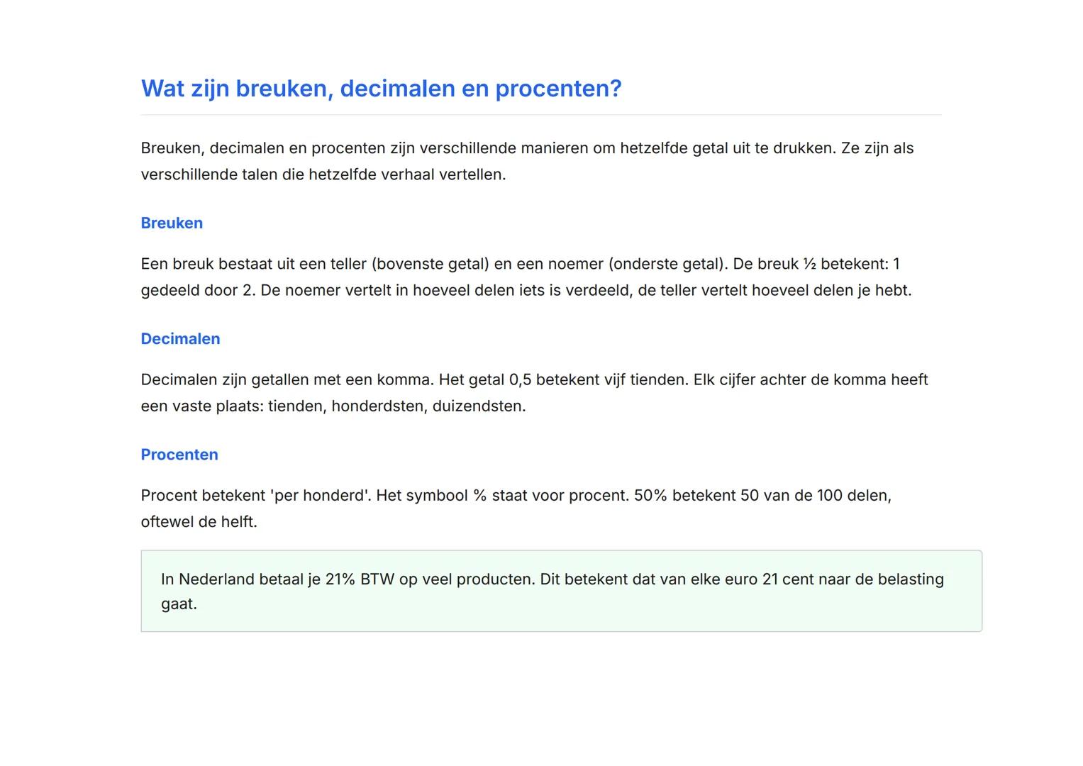 Breuken, decimalen en procenten omrekenen
Rekenen voor groep 8
Leer hoe je breuken, decimalen en procenten omrekent naar elkaar
Rekenen 	Gra