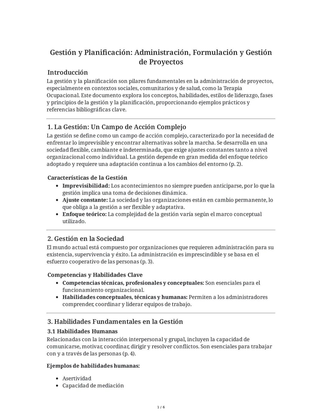 Gestión y Planificación: Administración, Formulación y Gestión
Introducción
de Proyectos
La gestión y la planificación son pilares fundament