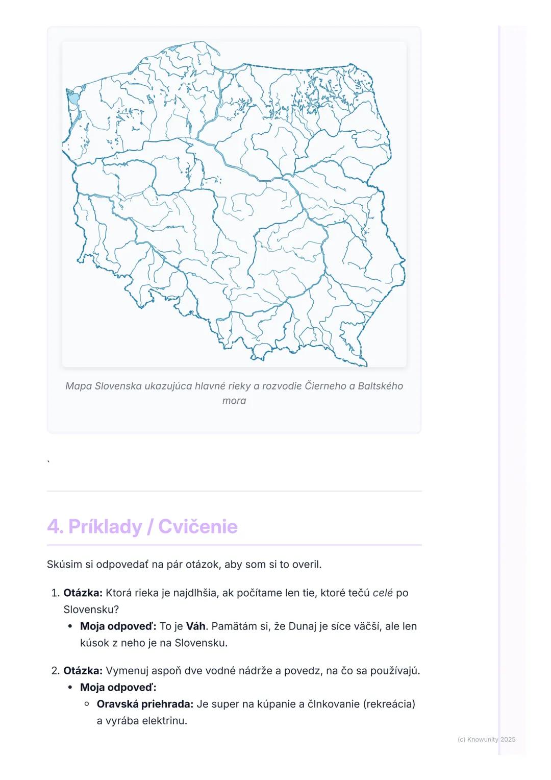 # Vodstvo Slovenska

1. Prehľad vodstva Slovenska

Vodstvo Slovenska sú všetky rieky, jazerá a iné vodné plochy, ktoré máme u
nás doma. Je t