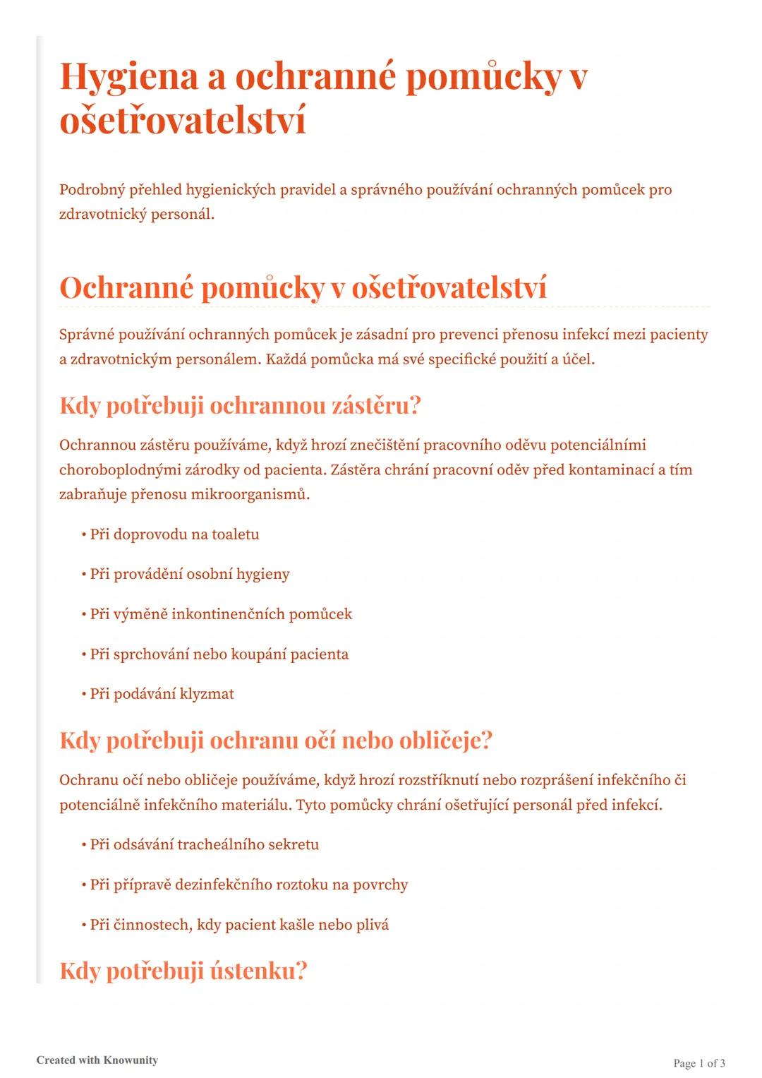 # Hygiena a ochranné pomůcky v
ošetřovatelství

Podrobný přehled hygienických pravidel a správného používání ochranných pomůcek pro
zdravotn