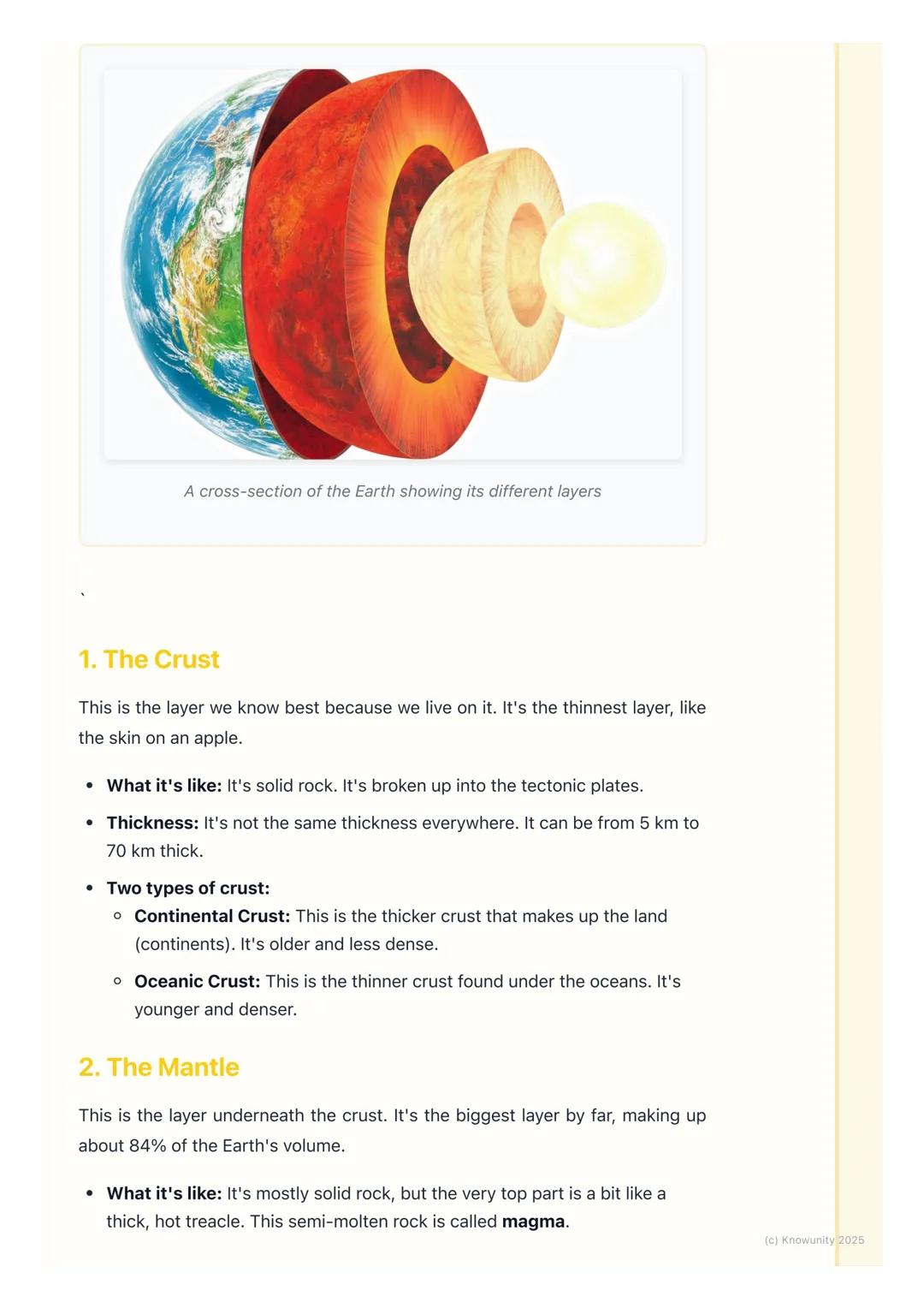 # Inside the Earth

## What's under our feet?

It feels like the ground we stand on is solid, but the Earth is actually made up
of different