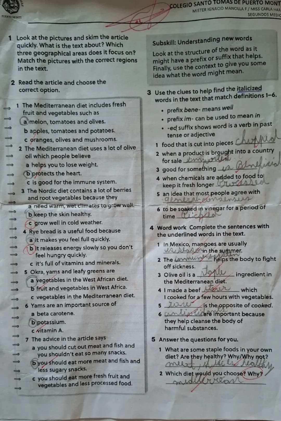 # COLEGIO SANTO TOMAS DE PUERTO MONTT
# MISTER IGNACIO MANCILLA HARO / MISS CARLA HARO
# SEGUNDOS MEDIOS

# WORKSHEET - UNIT 3 - REVIEW

NAM