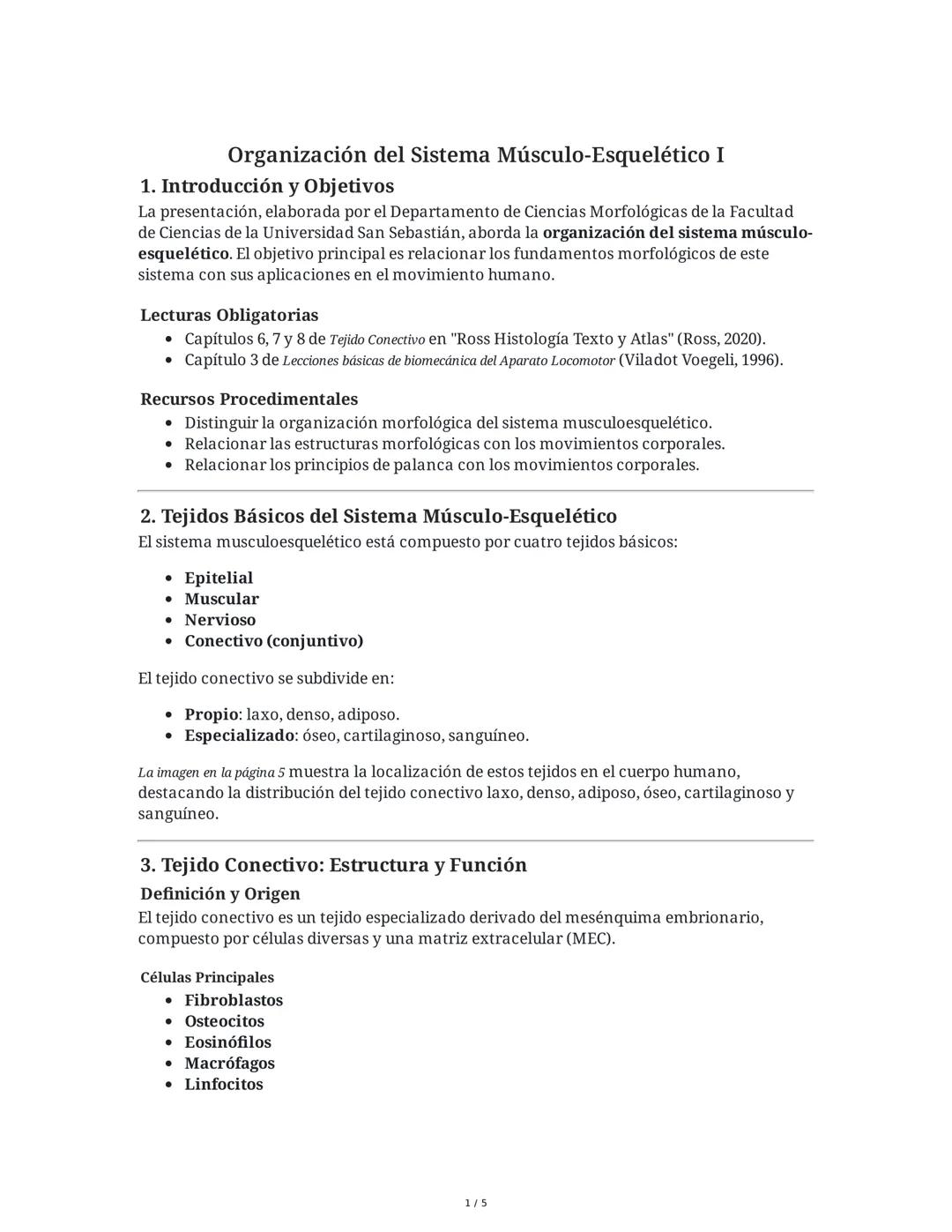 Estructura del Sistema Músculo-Esquelético Humano