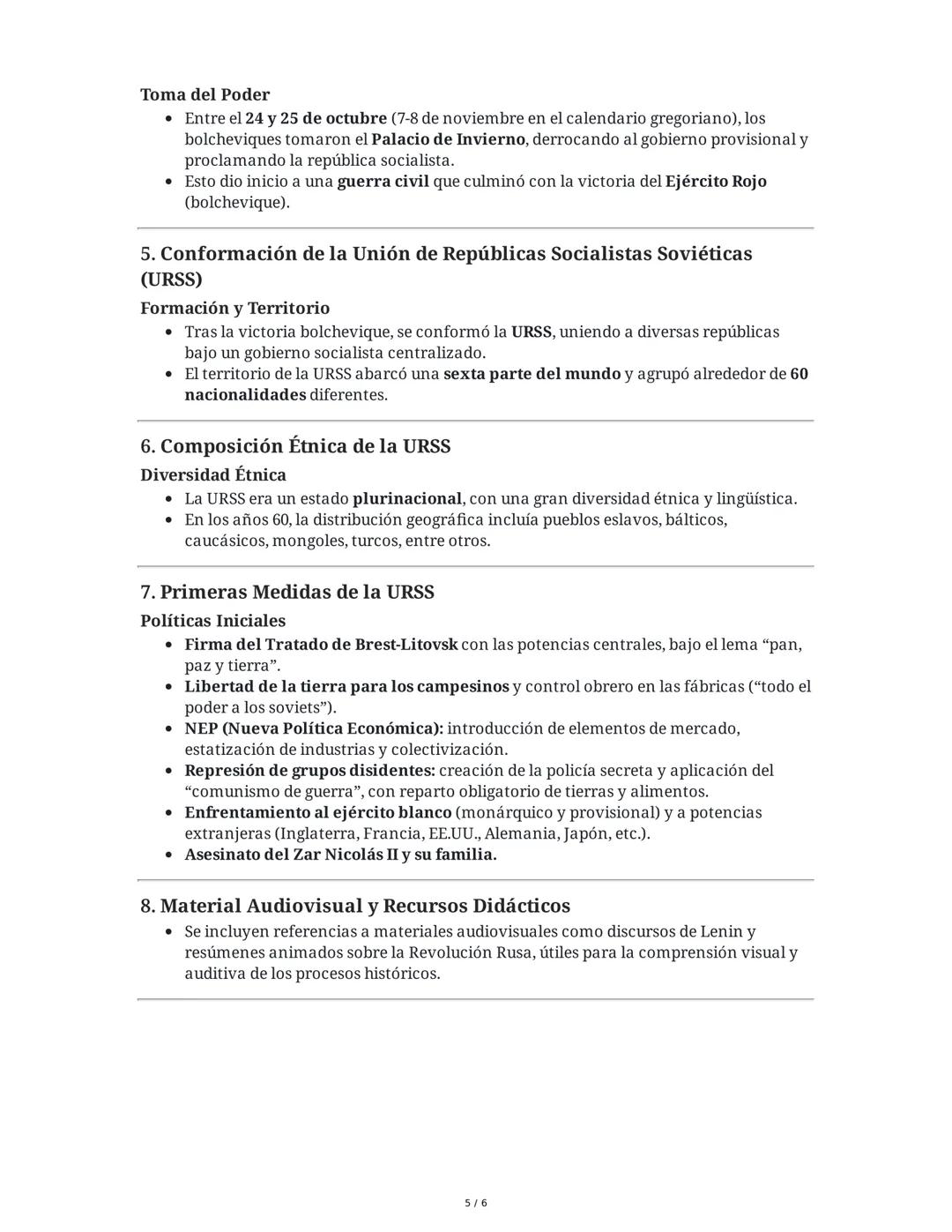 Resumen Extenso: Revolución Rusa y Formación de la URSS
1. Antecedentes: Rusia a principios del siglo XX
A inicios del siglo XX, Rusia era u