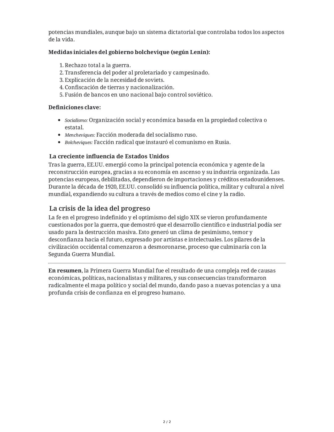 La Primera Guerra Mundial: Resumen
Introducción y Contexto
La Primera Guerra Mundial, también conocida como la "Gran Guerra", "Guerra Europe