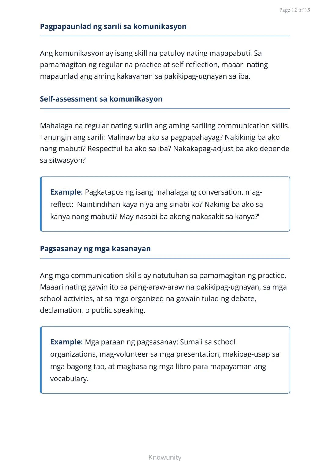 Pag-unlad ng Sarili at Pakikipagkapwa: Mabisang Komunikasyon
Pagkatuto ng mga estratehiya sa mabisang
komunikasyon at pakikipagkapwa
Mga Lay