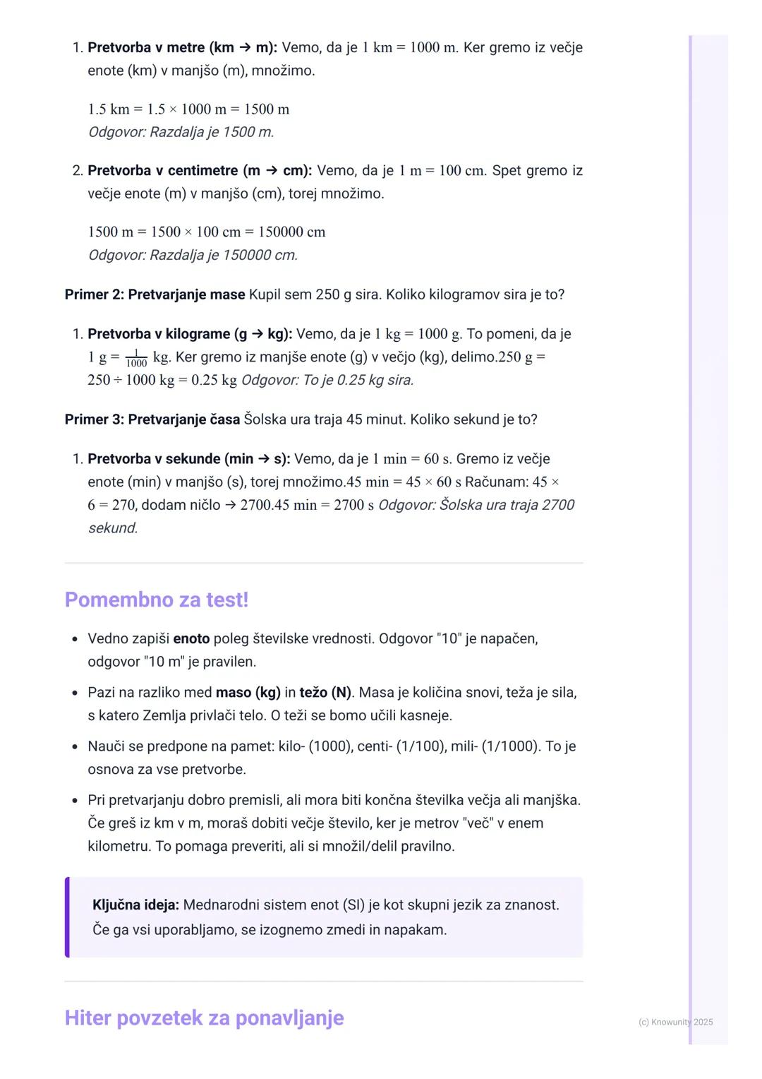 # Fizikalne količine in enote

Uvod v merjenje

V fiziki vse poskušamo izmeriti. Merjenje pomeni, da neko lastnost telesa (npr.
dolžino mize