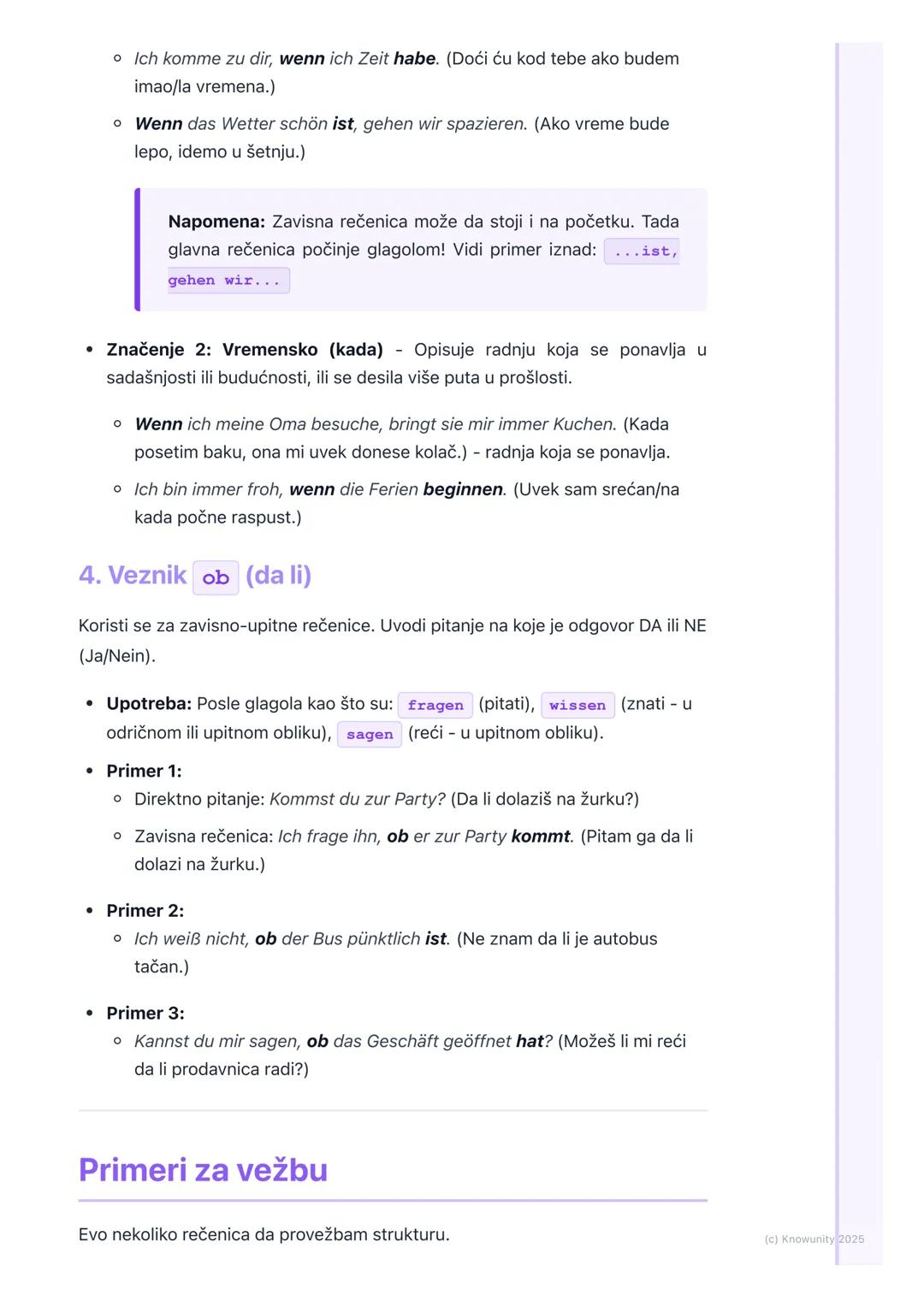 # Zavisne rečenice (dass, weil,
wenn, ob)

## Uvod u zavisne rečenice

Zavisne rečenice su rečenice koje ne mogu da stoje samostalno. One za