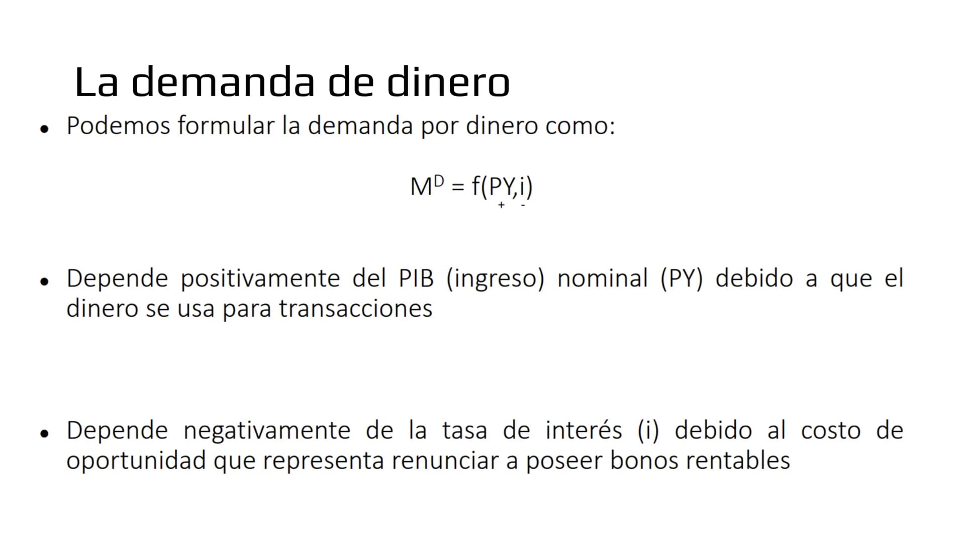 ## Modelo IS-LM # Demanda de bienes

- Ahora veremos como las políticas macroeconómicas afectan la demanda agregada y por
lo tanto, el produ