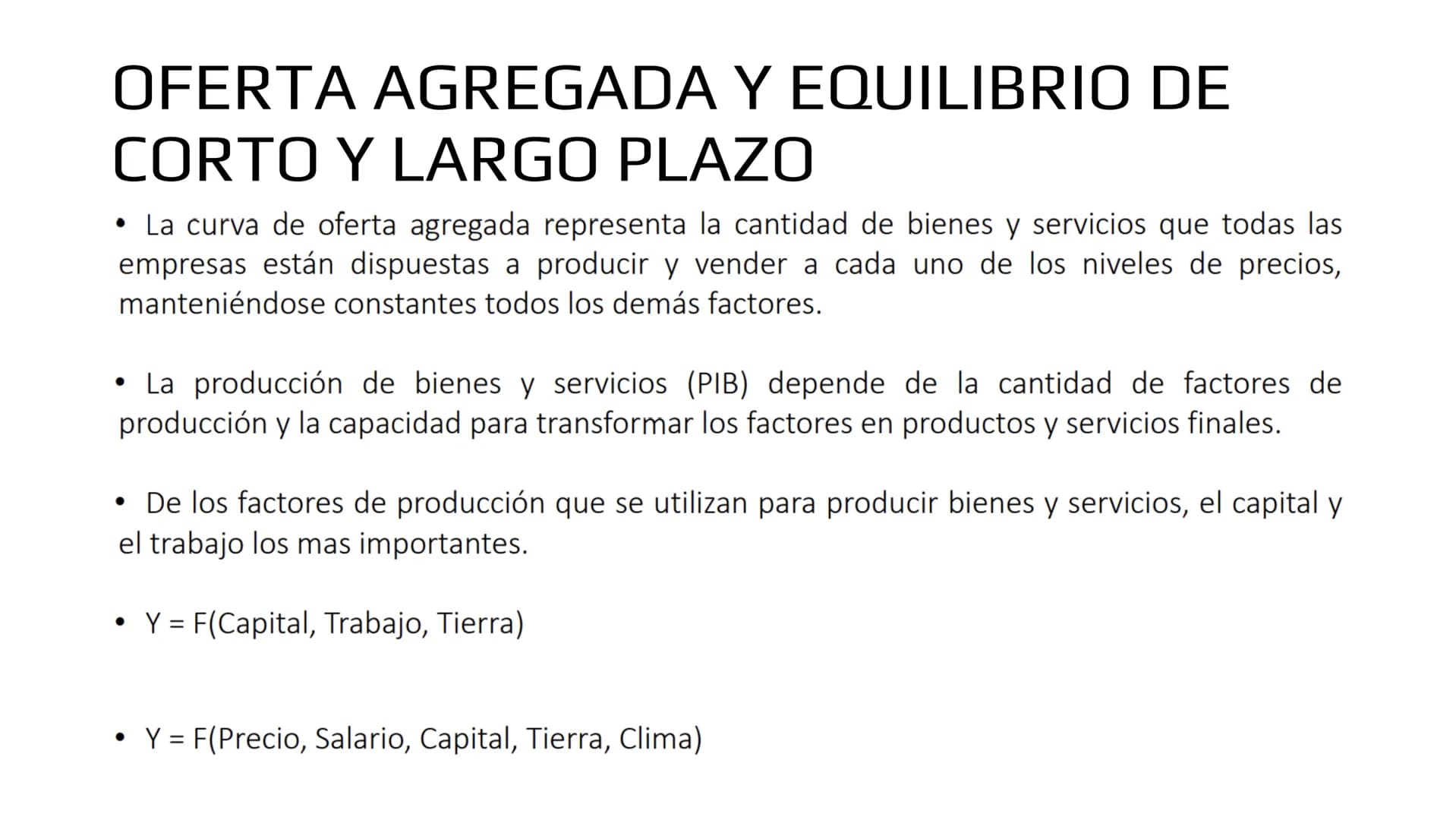 ## Modelo IS-LM # Demanda de bienes

- Ahora veremos como las políticas macroeconómicas afectan la demanda agregada y por
lo tanto, el produ