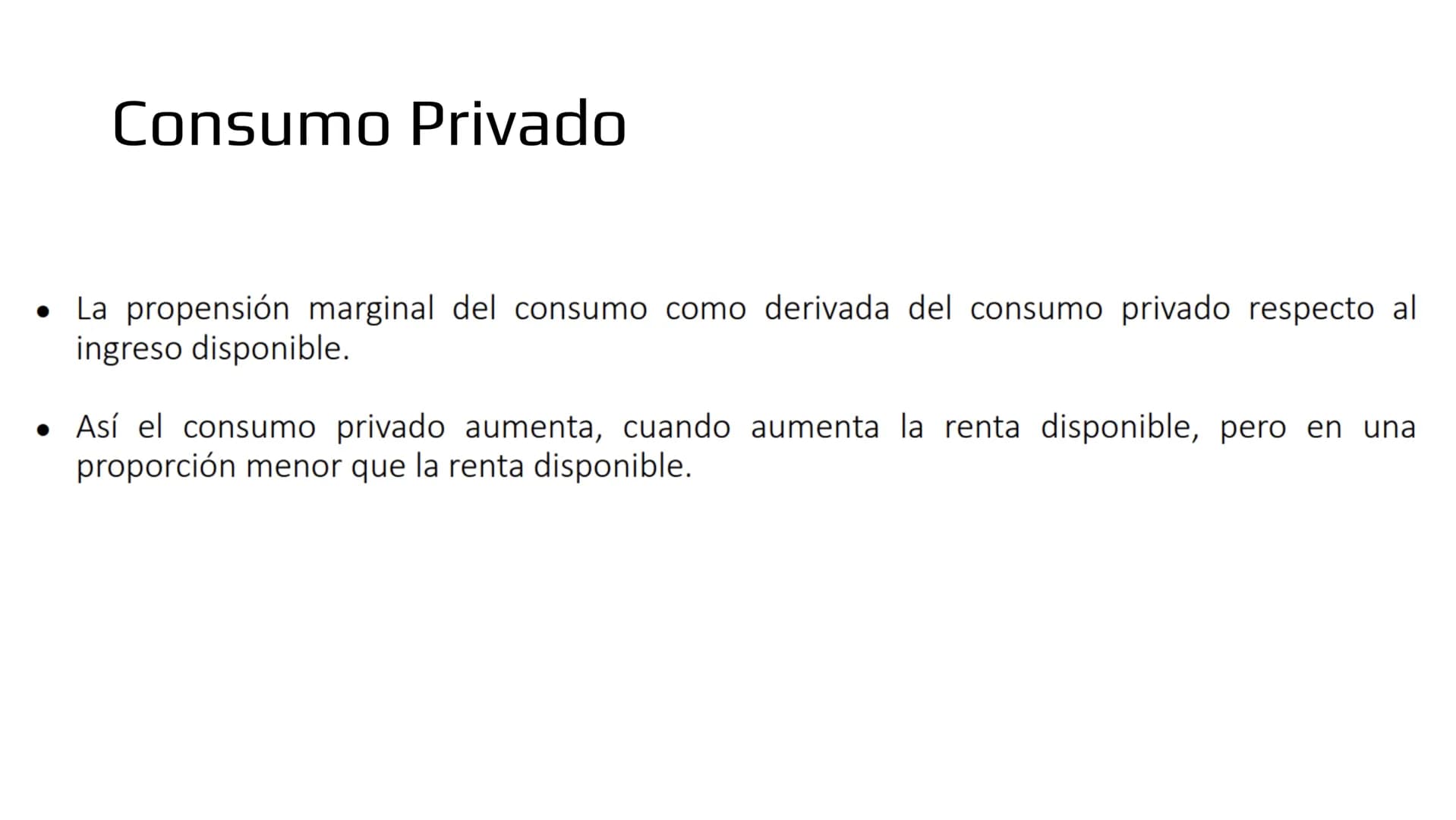 ## Modelo IS-LM # Demanda de bienes

- Ahora veremos como las políticas macroeconómicas afectan la demanda agregada y por
lo tanto, el produ