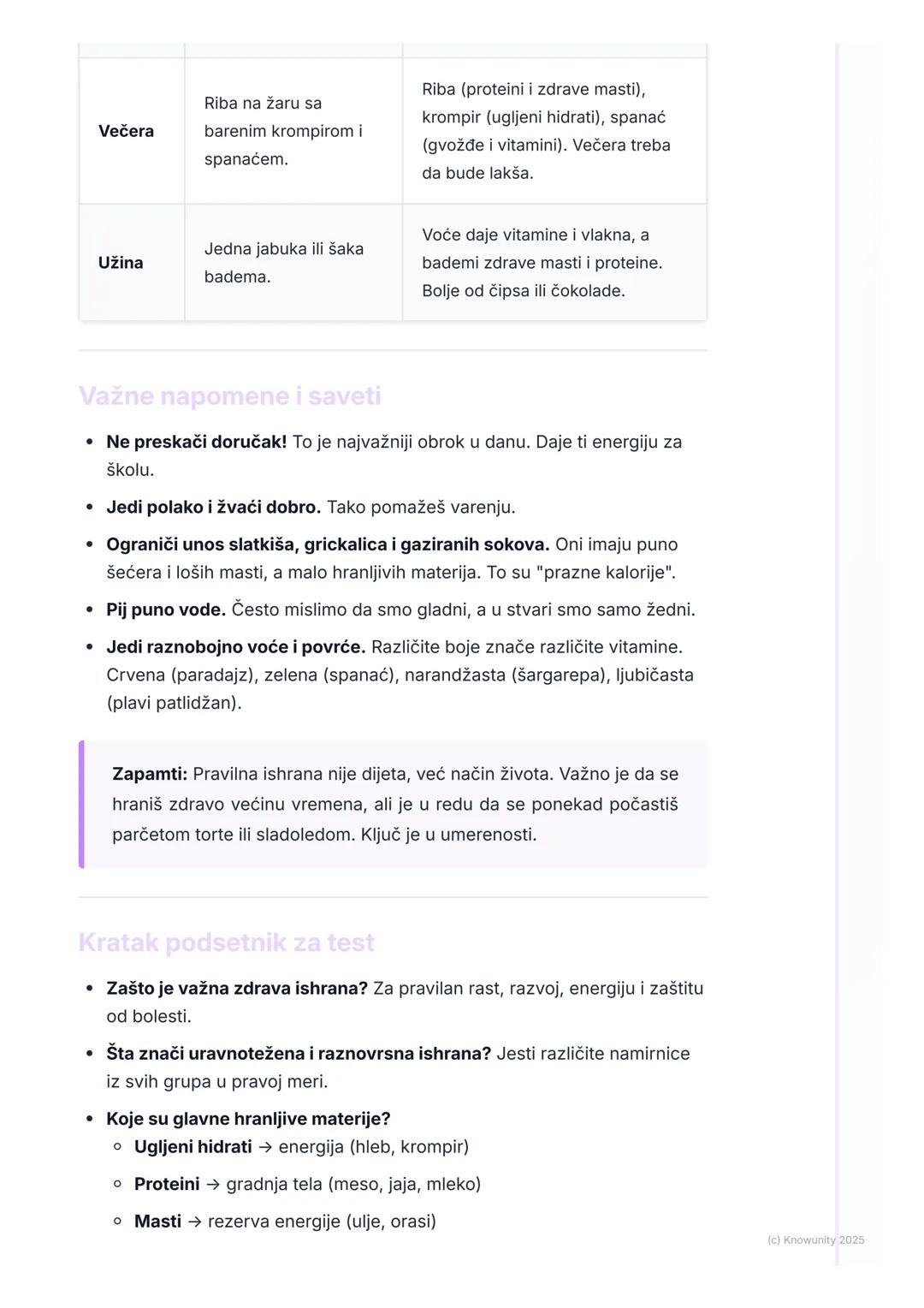 # Zdrava Ishrana

Uvod u zdravu ishranu

Hrana je gorivo za naše telo. Kao što auto ne može da ide bez benzina, tako
ni mi ne možemo da rast