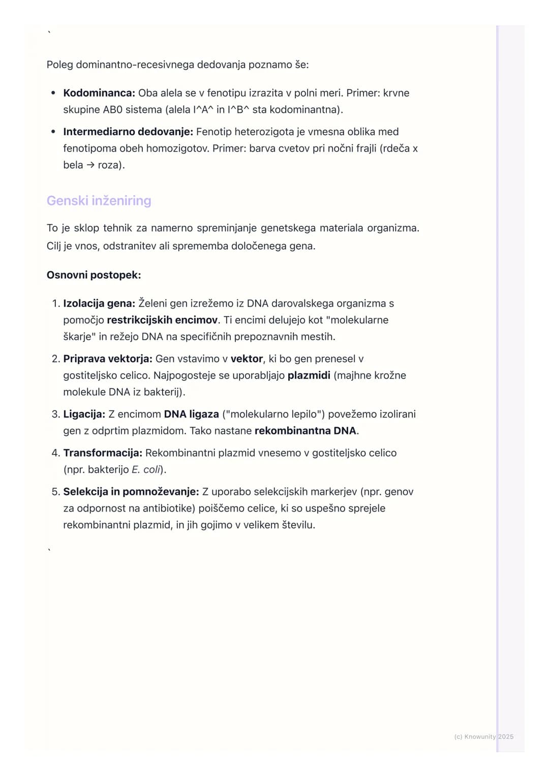 # Genetika in biotehnologija

Pregled in uvod

Genetika in biotehnologija sta ključni področji sodobne biologije. Ukvarjata se z
dedovanjem,