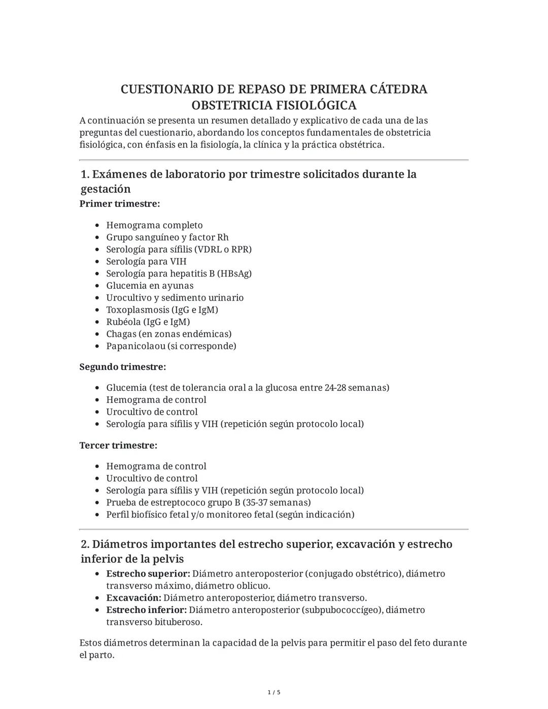 Exámenes del Primer Trimestre del Embarazo: Fisiología y Obstetricia