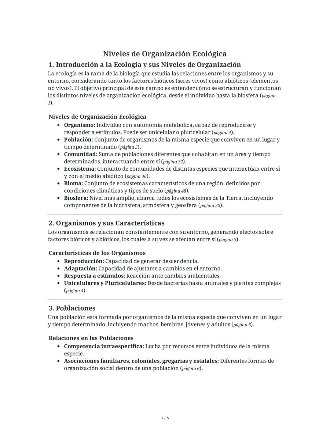 Niveles de Organización Ecológica
1. Introducción a la Ecología y sus Niveles de Organización
La ecología es la rama de la biología que estu