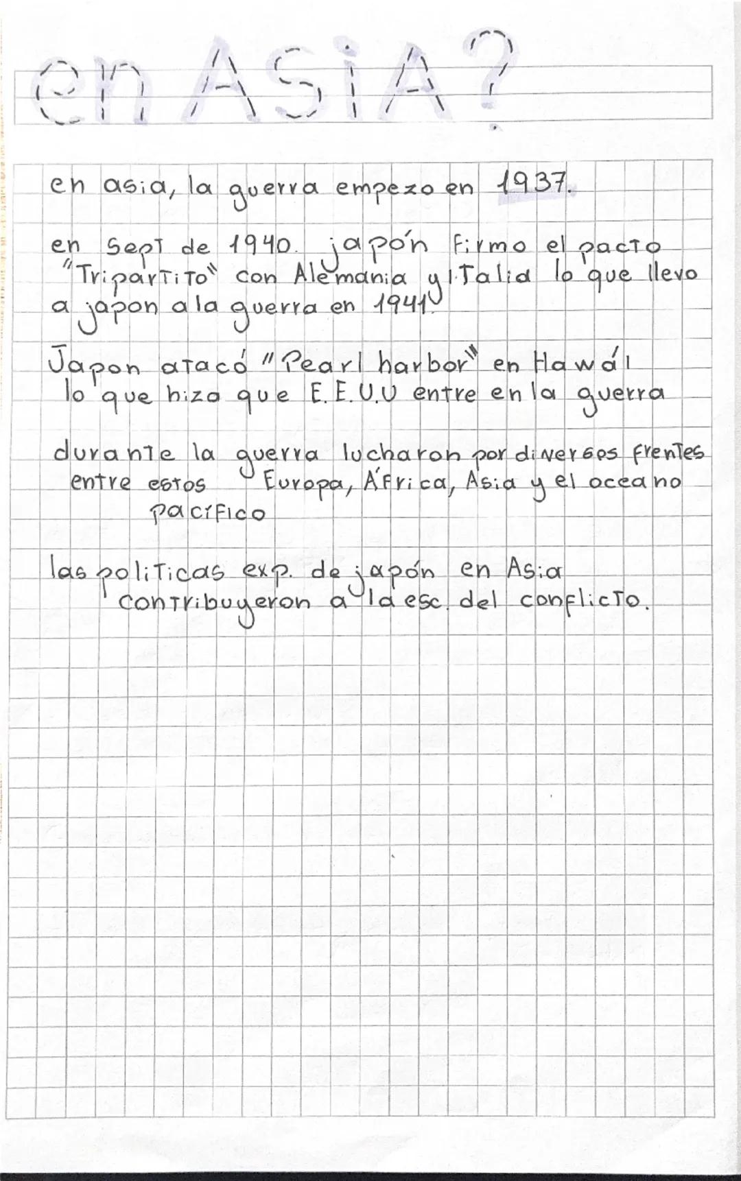 Causas / antecedentes

* Ineficiencia Soc. 1931 Japón inv. Manchuria
1933 Alem. inv. la soc. naci.
aciones unidas. 1939 Alem. inv. Austria

