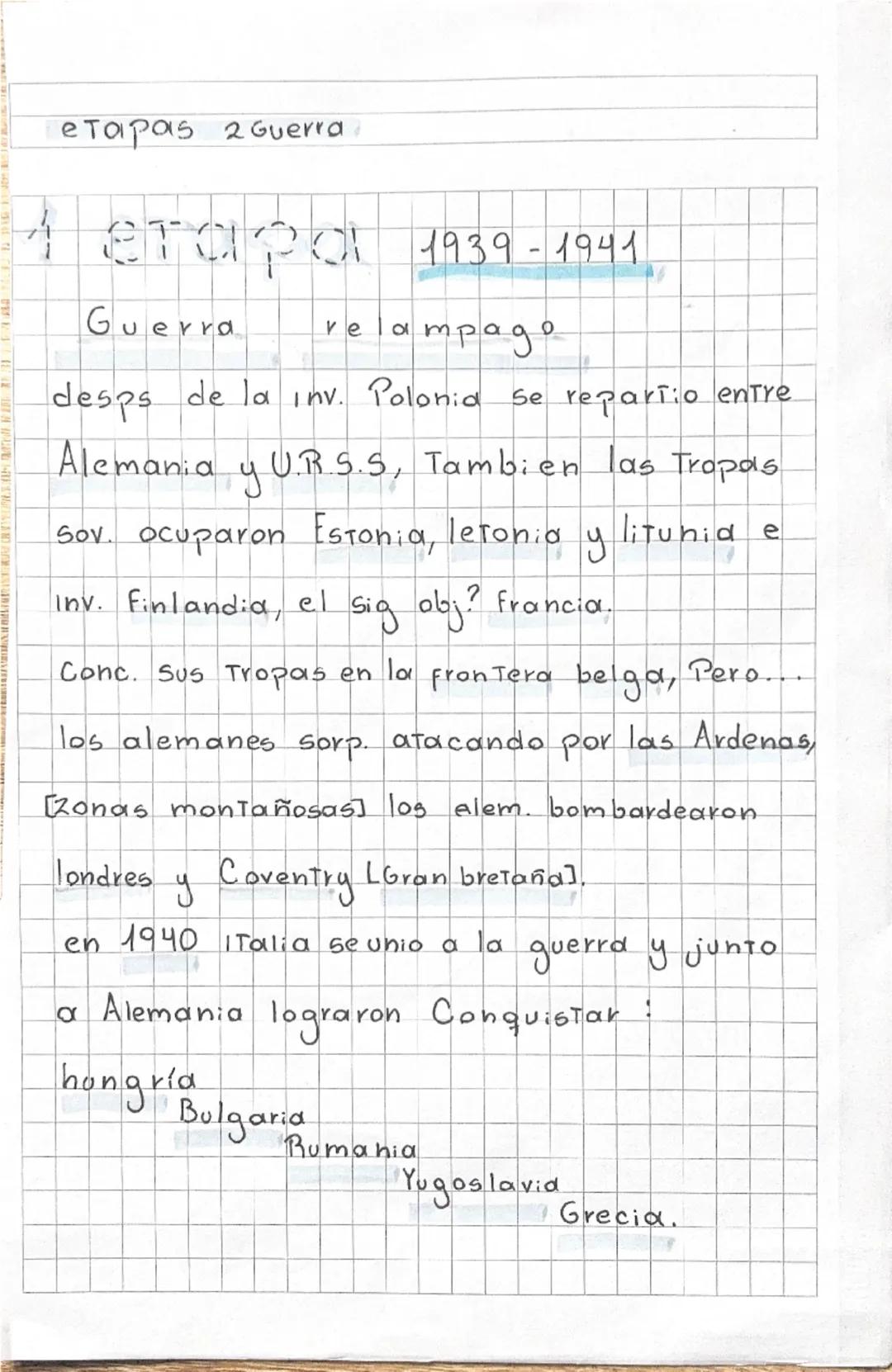 Causas / antecedentes

* Ineficiencia Soc. 1931 Japón inv. Manchuria
1933 Alem. inv. la soc. naci.
aciones unidas. 1939 Alem. inv. Austria


