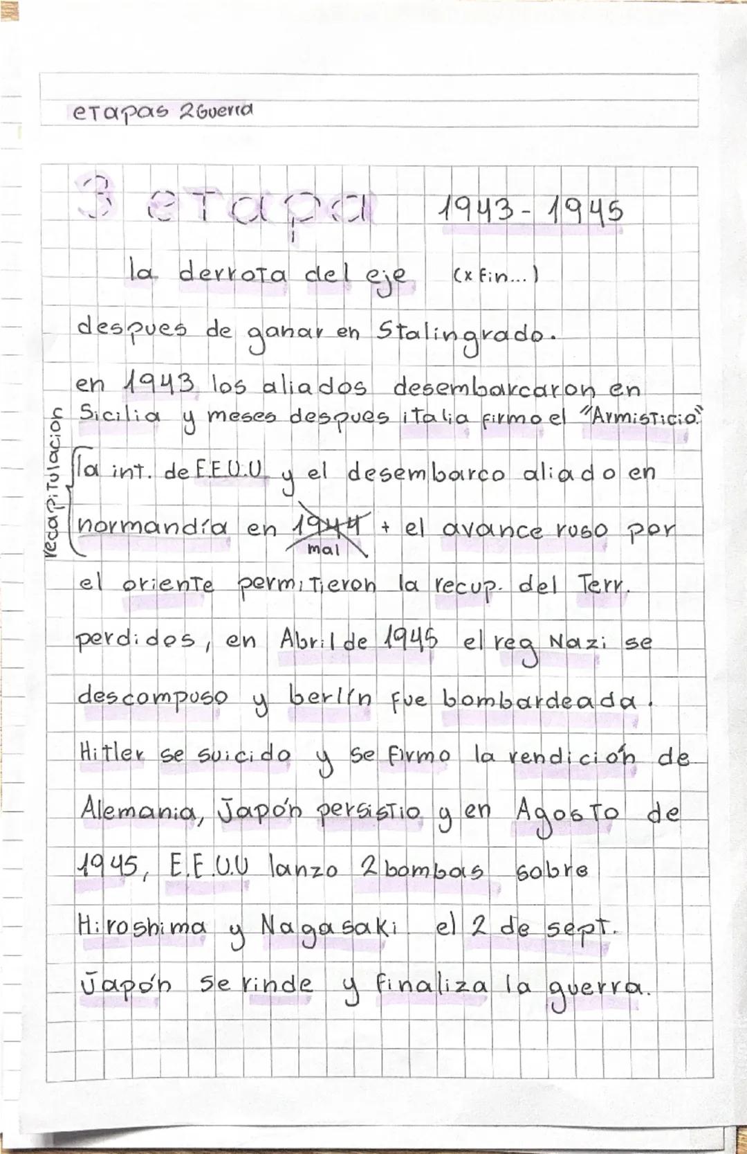 Causas / antecedentes

* Ineficiencia Soc. 1931 Japón inv. Manchuria
1933 Alem. inv. la soc. naci.
aciones unidas. 1939 Alem. inv. Austria

