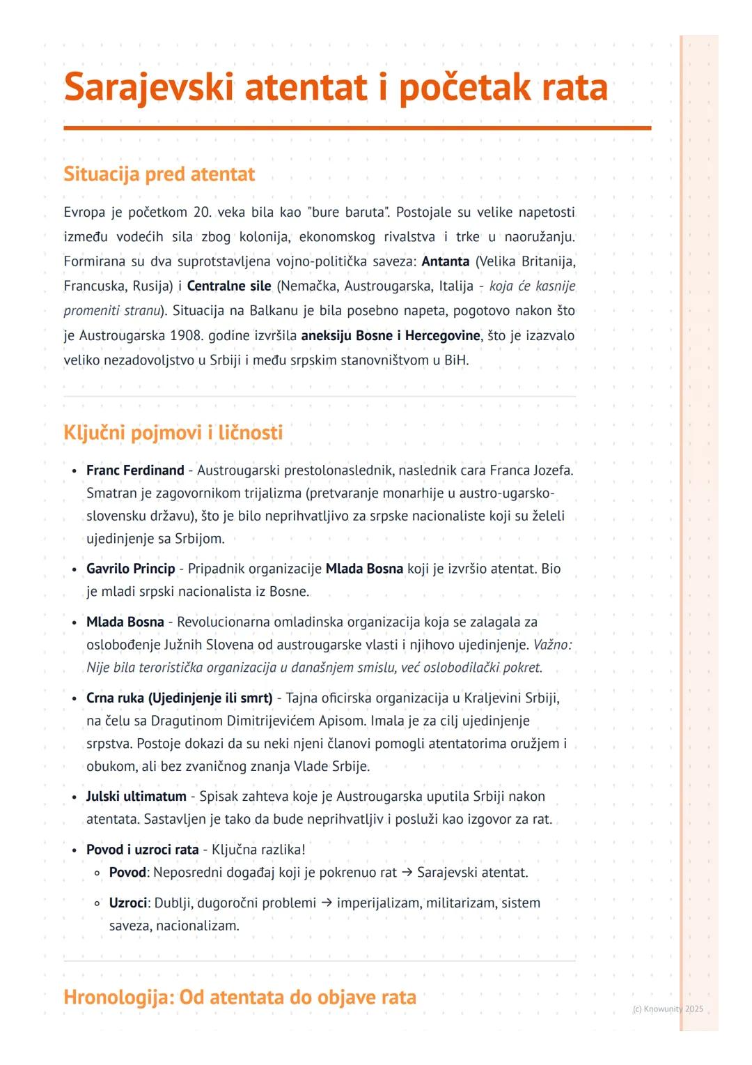 # Sarajevski atentat i početak rata

Situacija pred atentat

Evropa je početkom 20. veka bila kao "bure baruta". Postojale su velike napetos