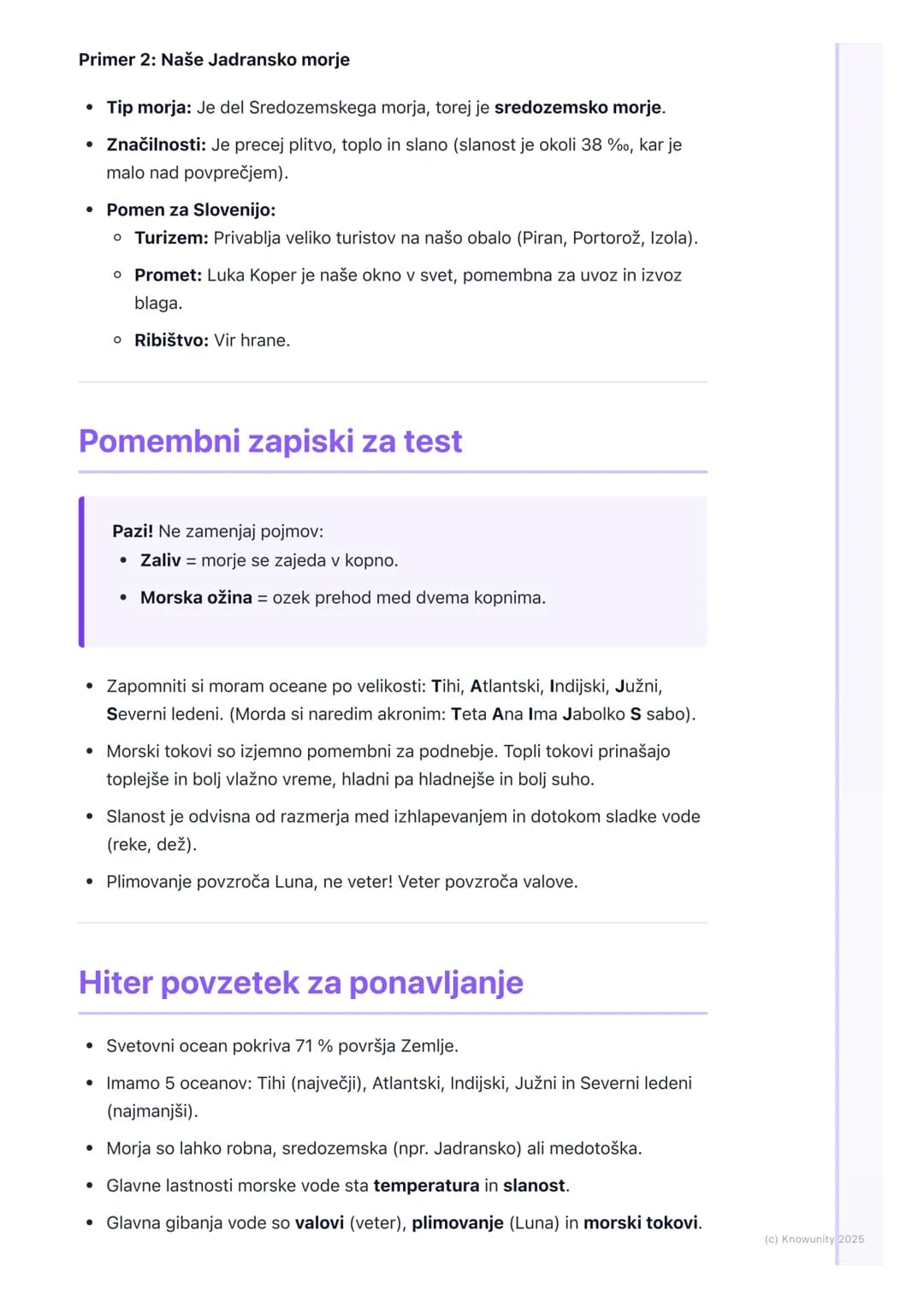 # Oceani in morja

Uvod v oceane in morja

Oceani in morja pokrivajo večino našega planeta, približno 71%. So ogromni
vodni prostori slane v