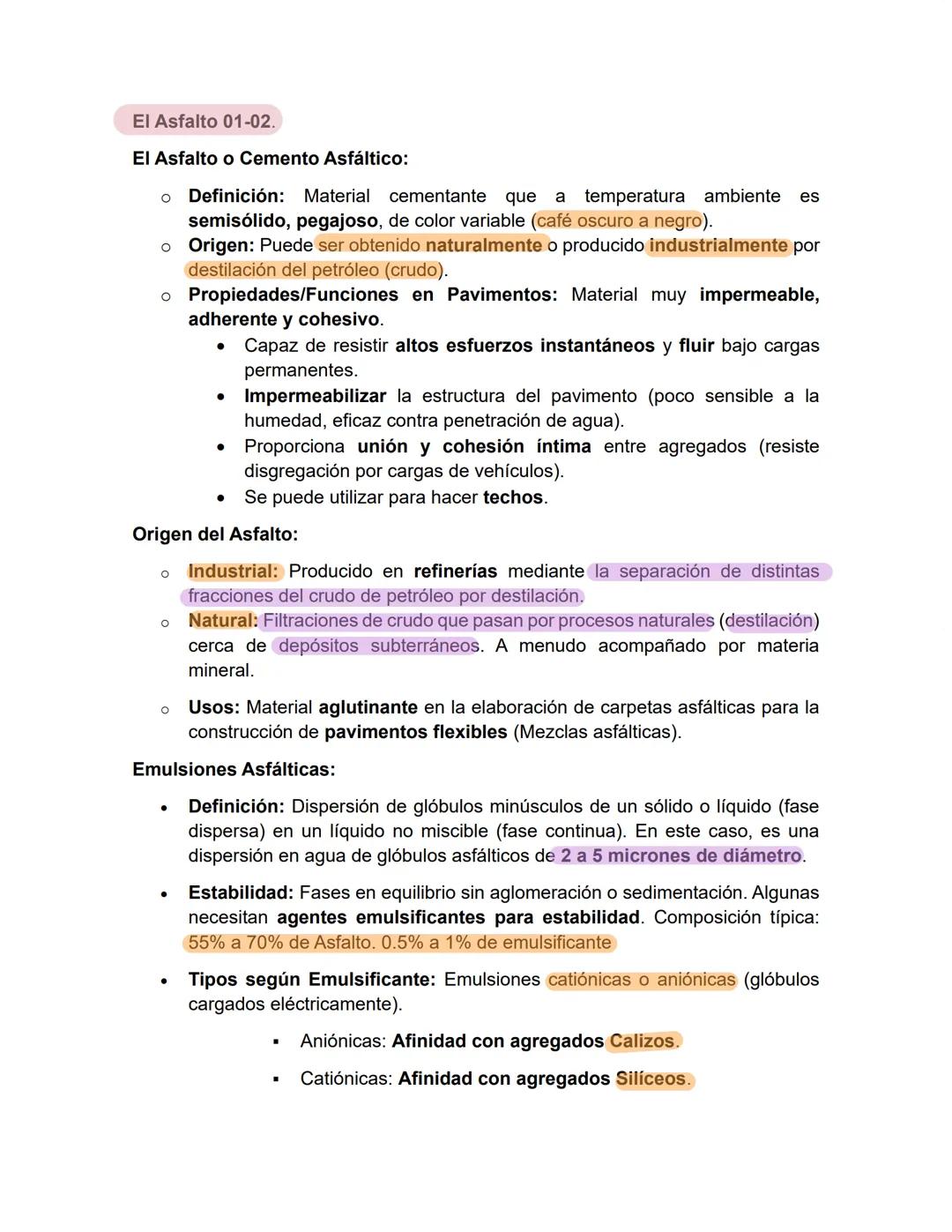 El Asfaltos
。
Definición y Origen del Asfalto:
Material ligante de color marrón oscuro a negro, constituido principalmente
por hidrocarburos