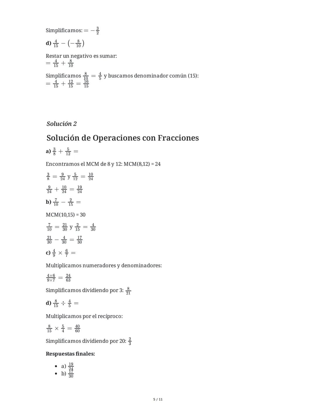 6 June 2025
Multiplicación y División de Fracciones
Tarea 1
Operaciones con Fracciones Positivas y Negativas
Resuelve las siguientes operaci