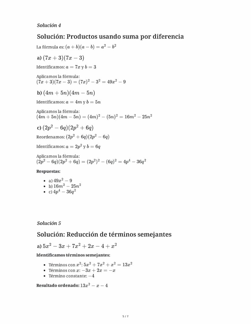 9 June 2025
Álgebra: Productos Notables y Simplificación
Tarea 1
Desarrolla los siguientes cuadrados de binomio aplicando la fórmula corresp