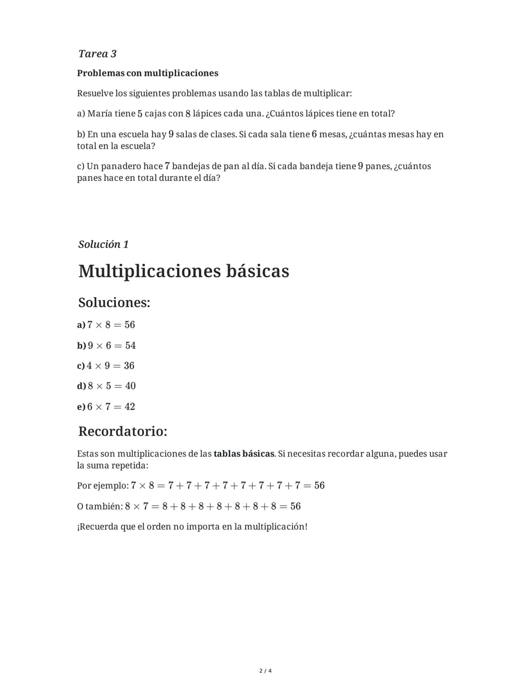 # 4 June 2025

# Evaluación de Tablas de Multiplicar del 1 al 10

## Tarea 1

### Multiplicaciones básicas

Resuelve las siguientes multipli