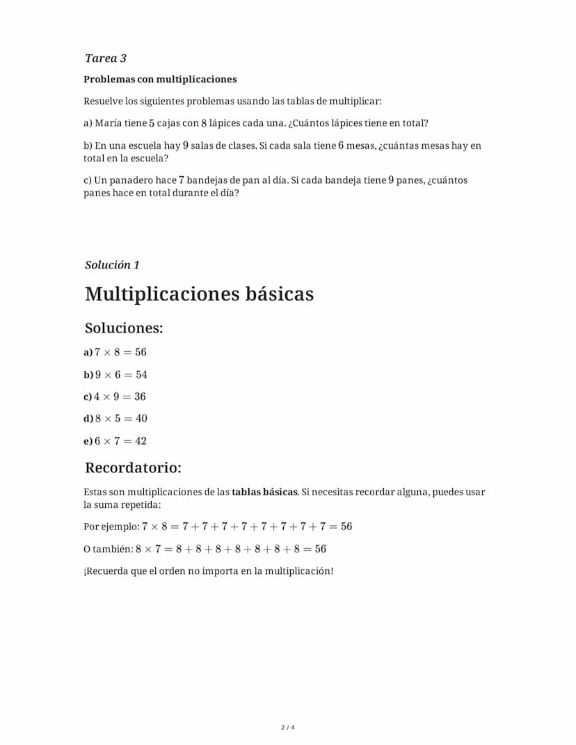 # 4 June 2025

# Evaluación de Tablas de Multiplicar del 1 al 10

## Tarea 1

### Multiplicaciones básicas

Resuelve las siguientes multipli