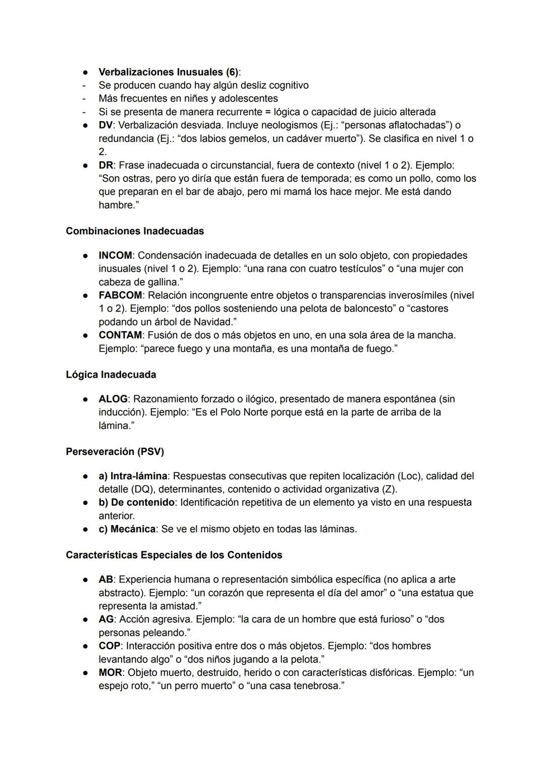 # Test de Rorschach
Determinantes
Los determinantes se refieren a las cualidades perceptuales que el evaluado utiliza en su
respuesta:
-