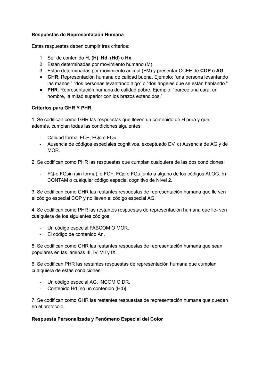 # Test de Rorschach
Determinantes
Los determinantes se refieren a las cualidades perceptuales que el evaluado utiliza en su
respuesta:
-