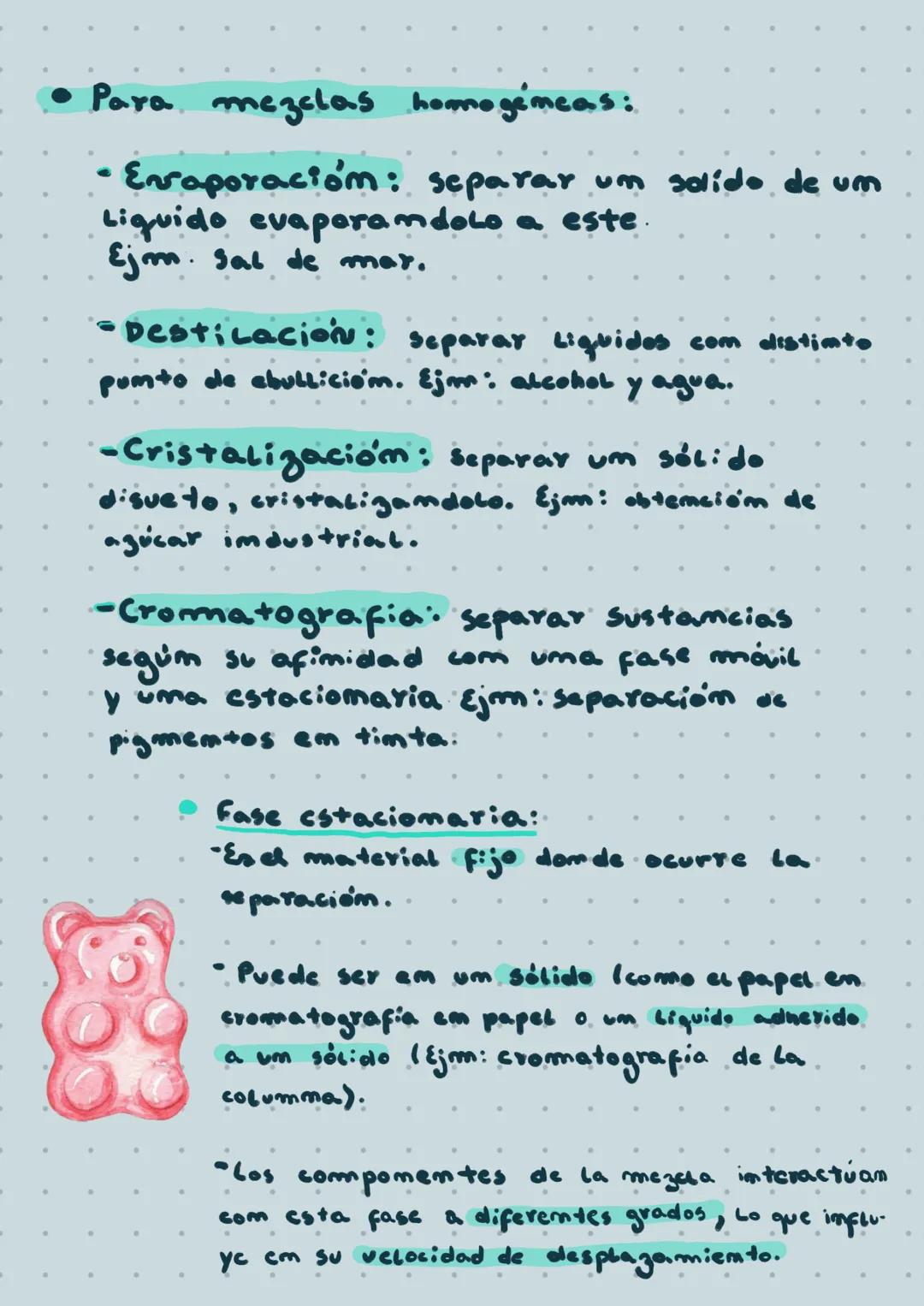 # Métodos de
Separación
• Para mezclas
heterogemeas:
- Filtracióm: Separa sólidos de Liquidos
com um filtro. Ejm: café filtrado.
- Decamt
