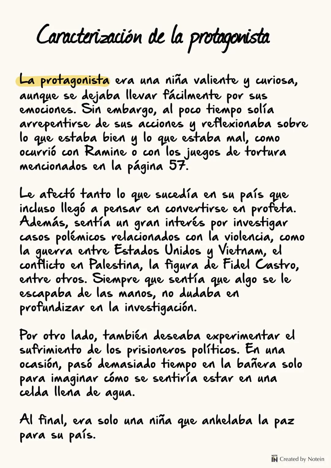 # PERSÉPOLIS Uno
IN Created by Notein # Caracterización de la protagonista
La protagonista era una niña valiente y curiosa,
aunque se dej