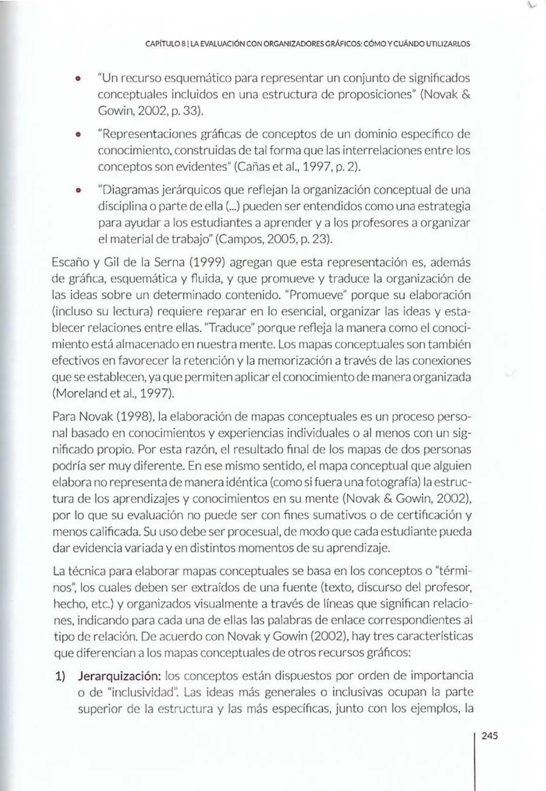 # CAPÍTULO 8
La evaluación con
organizadores
gráficos: cómo y
cuándo utilizarlos
Paola Marchant-Araya
8 # CAPÍTULO 8 | LA EVALUACIÓN CON OR