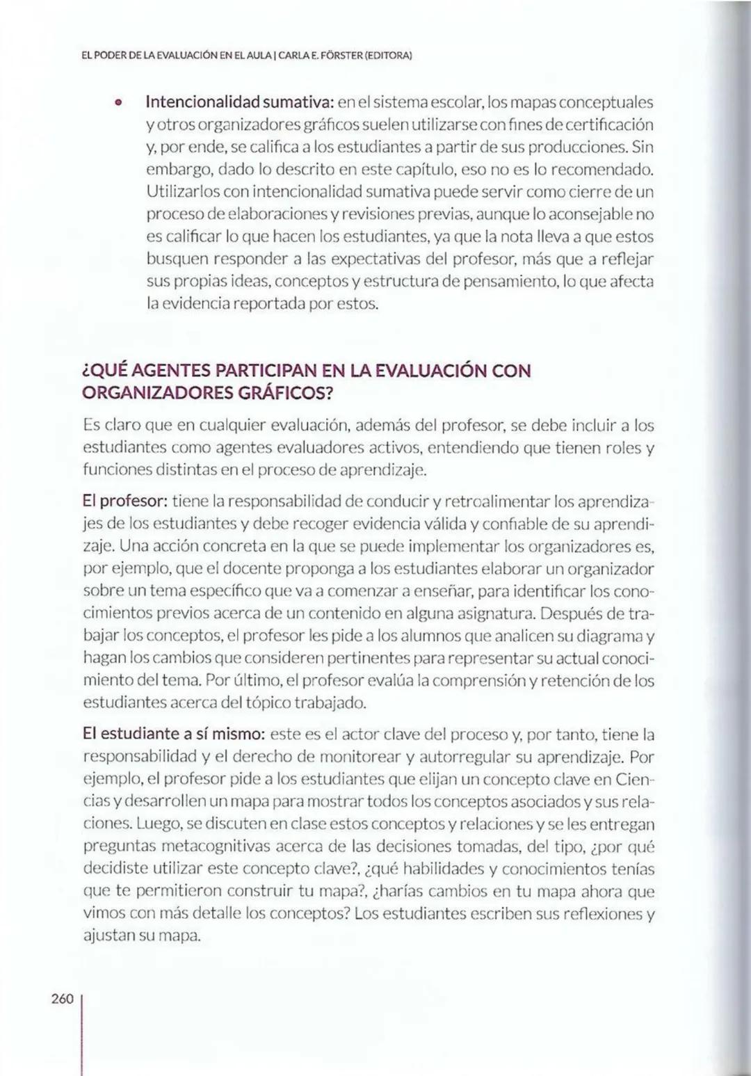 # CAPÍTULO 8
La evaluación con
organizadores
gráficos: cómo y
cuándo utilizarlos
Paola Marchant-Araya
8 # CAPÍTULO 8 | LA EVALUACIÓN CON OR