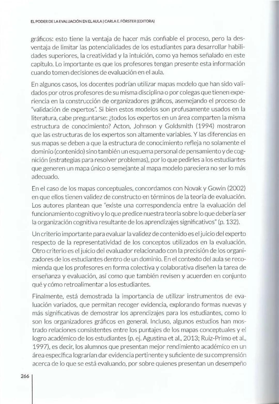 # CAPÍTULO 8
La evaluación con
organizadores
gráficos: cómo y
cuándo utilizarlos
Paola Marchant-Araya
8 # CAPÍTULO 8 | LA EVALUACIÓN CON OR