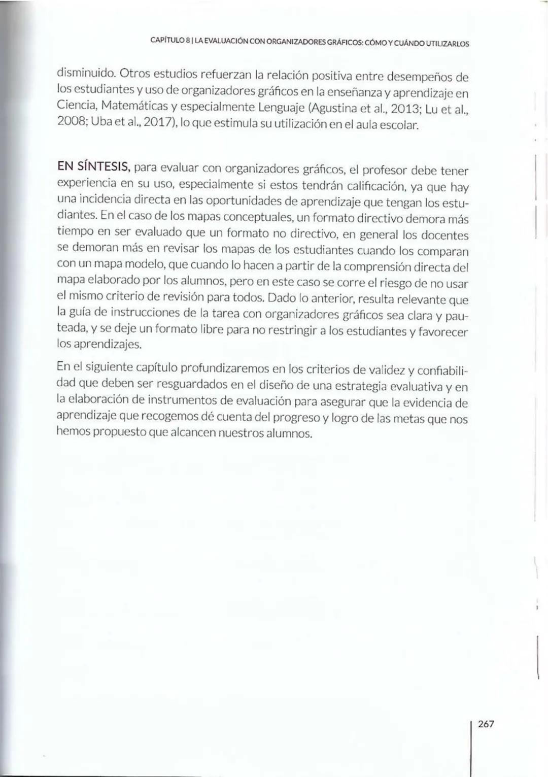 # CAPÍTULO 8
La evaluación con
organizadores
gráficos: cómo y
cuándo utilizarlos
Paola Marchant-Araya
8 # CAPÍTULO 8 | LA EVALUACIÓN CON OR