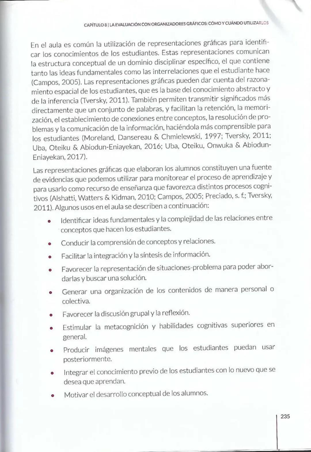 # CAPÍTULO 8
La evaluación con
organizadores
gráficos: cómo y
cuándo utilizarlos
Paola Marchant-Araya
8 # CAPÍTULO 8 | LA EVALUACIÓN CON OR