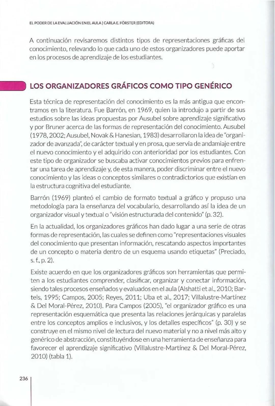 # CAPÍTULO 8
La evaluación con
organizadores
gráficos: cómo y
cuándo utilizarlos
Paola Marchant-Araya
8 # CAPÍTULO 8 | LA EVALUACIÓN CON OR