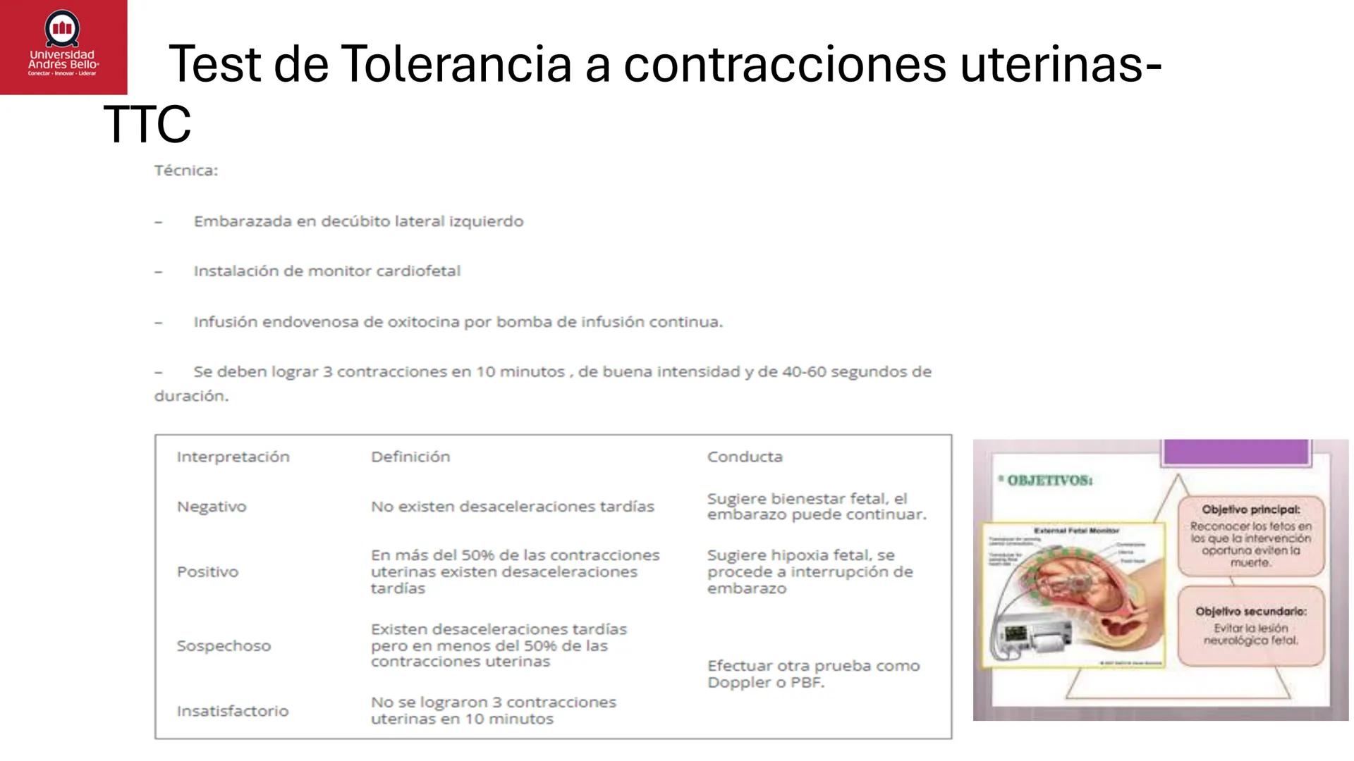 --- OCR Start ---
Universidad
Andrés Bello
Conectar-Innovar-Liderar
CLASE 12
Monitorización Electrónica Fetal
Vigilancia intraparto II: MEFI