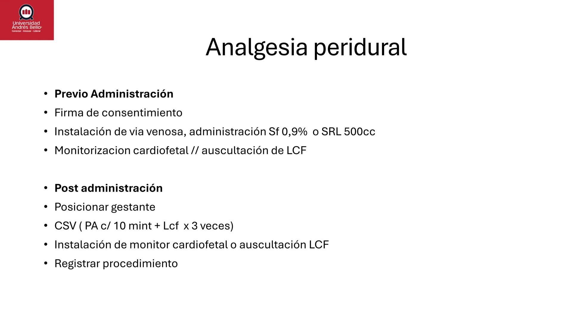 --- OCR Start ---
Universidad
Andrés Bello
Conectar-Innovar-Liderar
CLASE 12
Monitorización Electrónica Fetal
Vigilancia intraparto II: MEFI