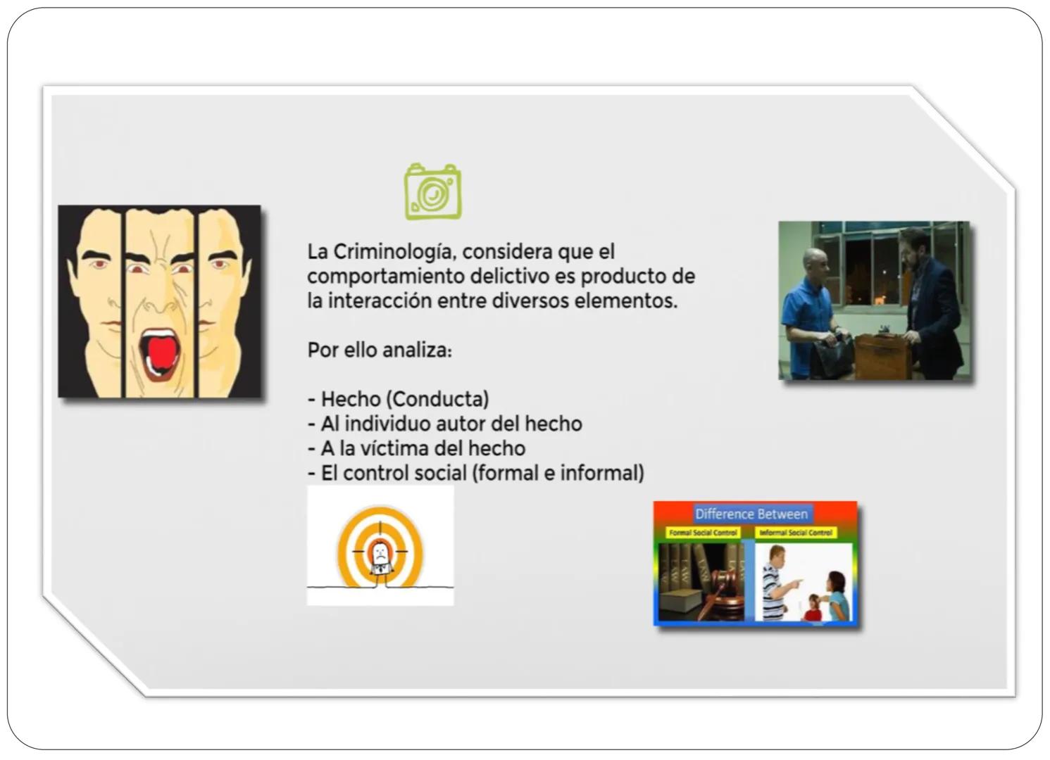 # LA CRIMINOLOGIA
Es una ciencia empírica e
interdisciplinaria, que se ocupa del
estudio del crimen, de la persona
del infractor, la víctim