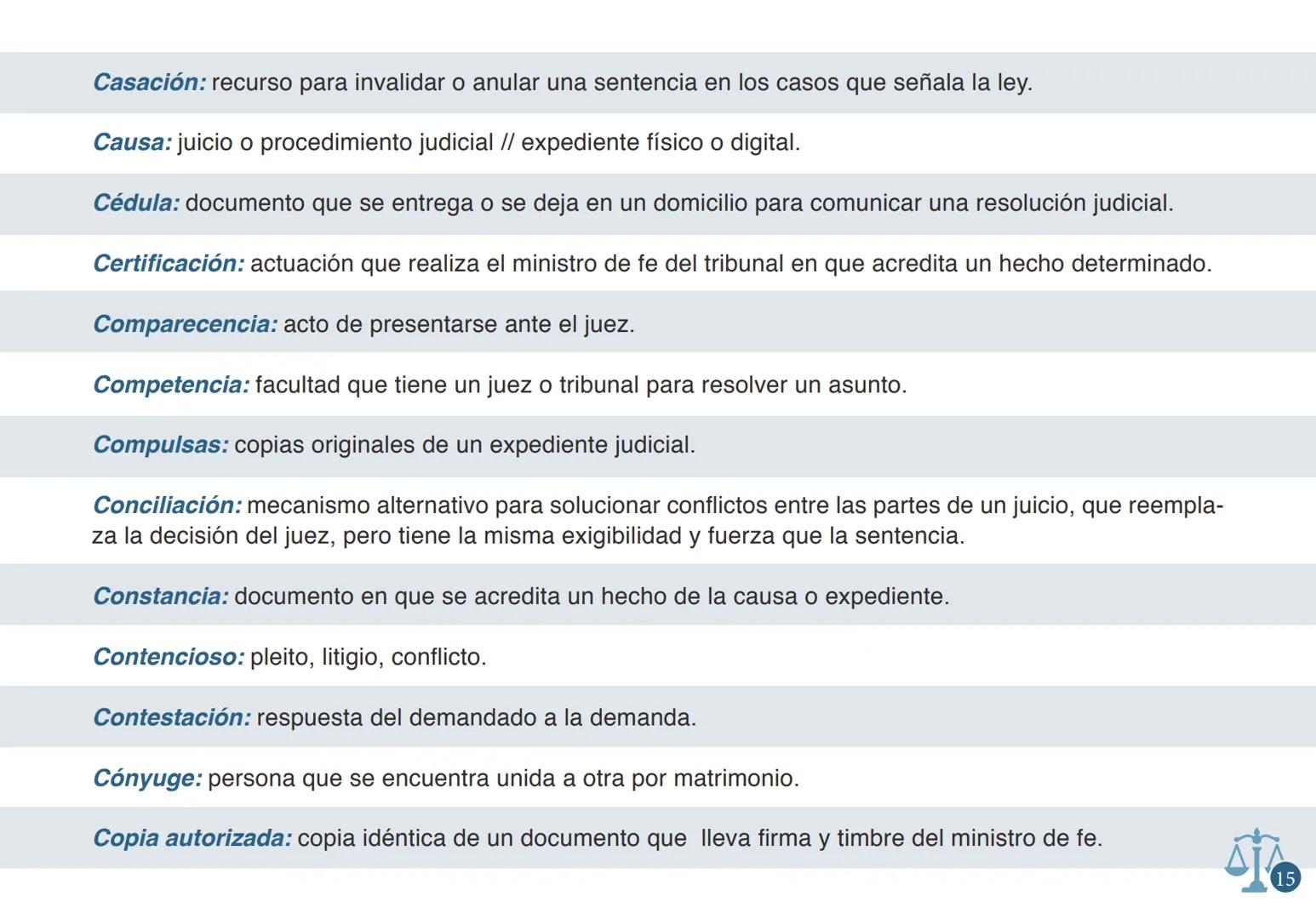 # GLOSARIO DE TÉRMINOS
## JURÍDICOS
COMISIÓN
LENGUAJE
CLARO
PODER JUDICIAL
REPUBLICA DE CHILE PODER JUDICIAL
REPUBLICA DE CHILE | COMISIÓ