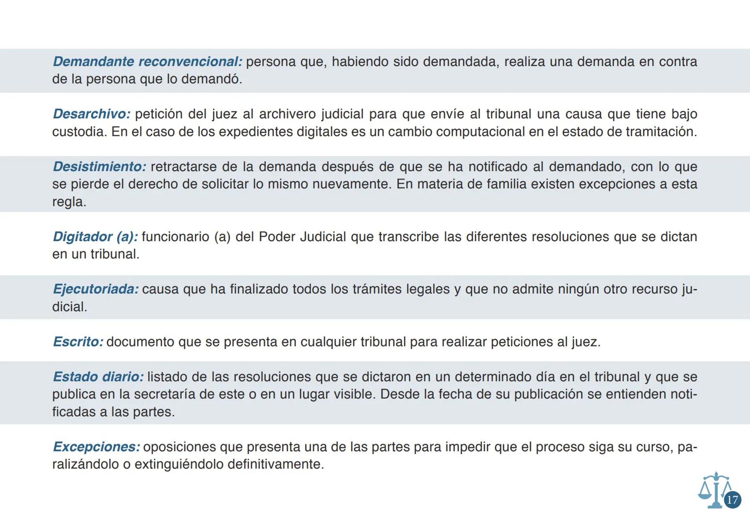 # GLOSARIO DE TÉRMINOS
## JURÍDICOS
COMISIÓN
LENGUAJE
CLARO
PODER JUDICIAL
REPUBLICA DE CHILE PODER JUDICIAL
REPUBLICA DE CHILE | COMISIÓ